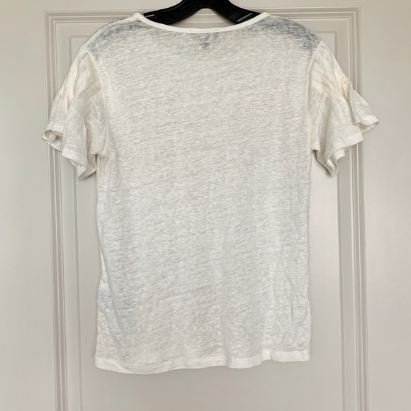 J.Crew Linen flutter-sleeve T-shirt - Picture 3 of 6